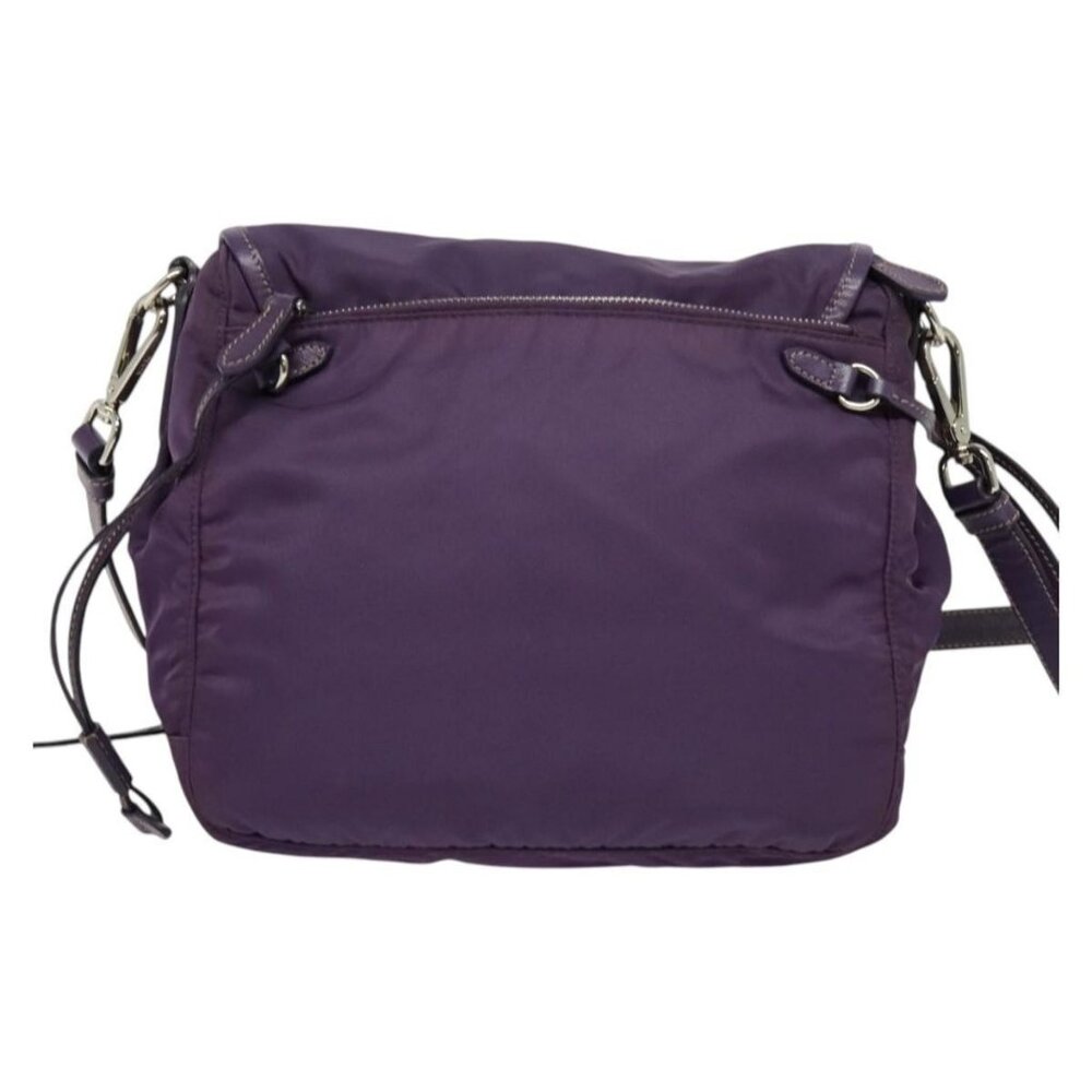 Authentic PRADA Shoulder Bag Nylon Purple Silver - Picture 9 of 16